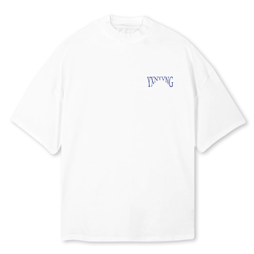 Tiānshǐ - Oversized Mock Neck Tee - white